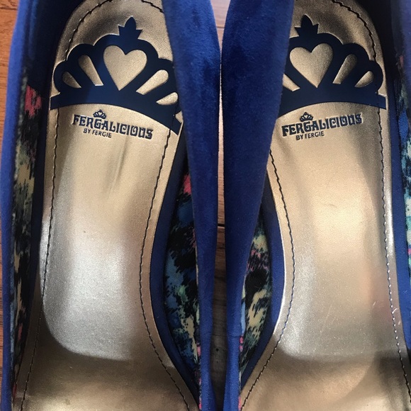 Blue Fergalicious Wedges Size 8 - Picture 6 of 7